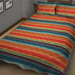 Ethnic Mexican Blanket Pattern Print Quilt Bed Set