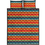 Ethnic Mexican Blanket Pattern Print Quilt Bed Set
