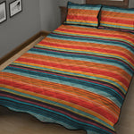 Ethnic Mexican Blanket Pattern Print Quilt Bed Set