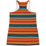 Ethnic Mexican Blanket Pattern Print Women's Racerback Tank Top