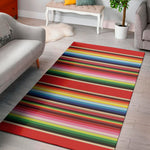 Ethnic Mexican Blanket Stripe Print Area Rug