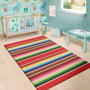 Ethnic Mexican Blanket Stripe Print Area Rug