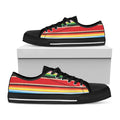 Ethnic Mexican Blanket Stripe Print Black Low Top Sneakers