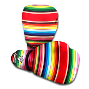 Ethnic Mexican Blanket Stripe Print Boxing Gloves