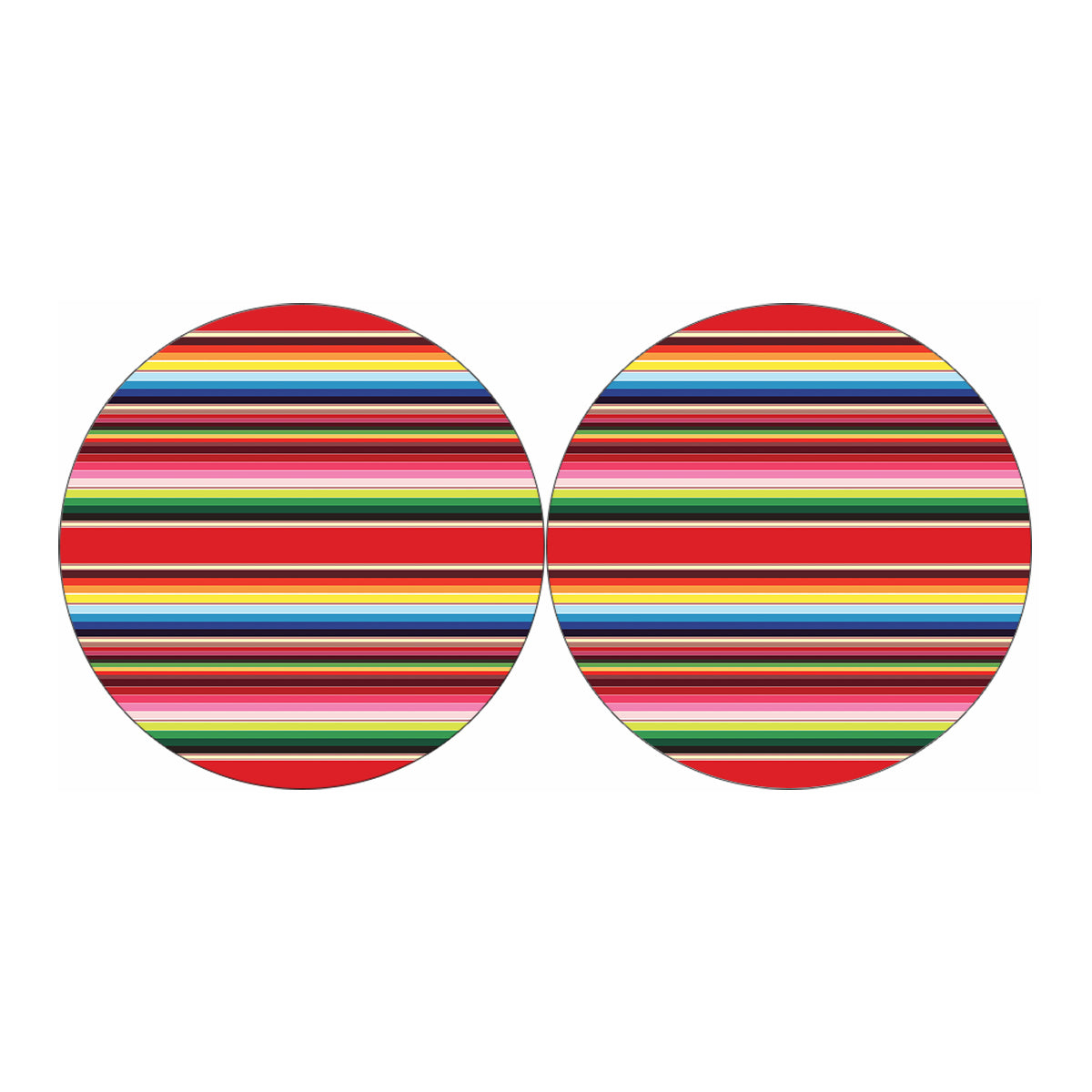 Ethnic Mexican Blanket Stripe Print Car Coasters