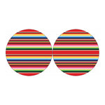 Ethnic Mexican Blanket Stripe Print Car Coasters