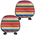 Ethnic Mexican Blanket Stripe Print Car Headrest Covers