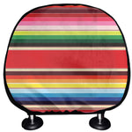Ethnic Mexican Blanket Stripe Print Car Headrest Covers