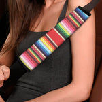 Ethnic Mexican Blanket Stripe Print Car Seat Belt Covers