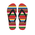 Ethnic Mexican Blanket Stripe Print Flip Flops