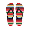 Ethnic Mexican Blanket Stripe Print Flip Flops