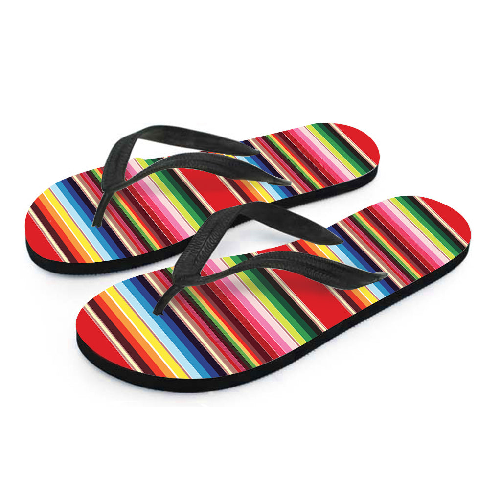 Ethnic Mexican Blanket Stripe Print Flip Flops