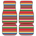 Ethnic Mexican Blanket Stripe Print Front and Back Car Floor Mats