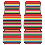 Ethnic Mexican Blanket Stripe Print Front and Back Car Floor Mats