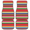 Ethnic Mexican Blanket Stripe Print Front and Back Car Floor Mats