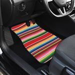 Ethnic Mexican Blanket Stripe Print Front and Back Car Floor Mats