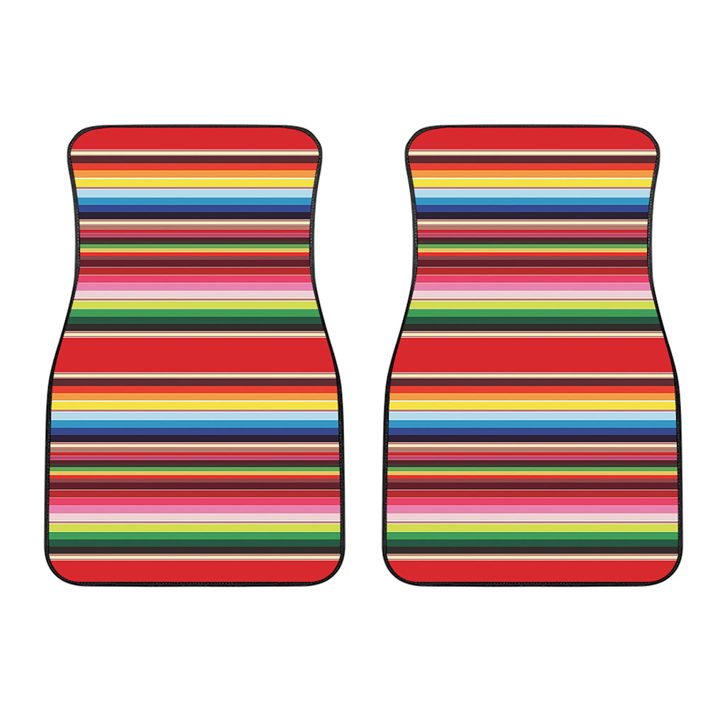 Ethnic Mexican Blanket Stripe Print Front Car Floor Mats