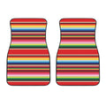 Ethnic Mexican Blanket Stripe Print Front Car Floor Mats