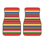 Ethnic Mexican Blanket Stripe Print Front Car Floor Mats