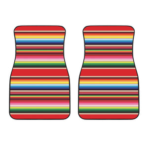 Ethnic Mexican Blanket Stripe Print Front Car Floor Mats