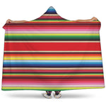 Ethnic Mexican Blanket Stripe Print Hooded Blanket