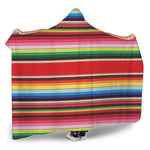 Ethnic Mexican Blanket Stripe Print Hooded Blanket