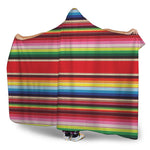 Ethnic Mexican Blanket Stripe Print Hooded Blanket