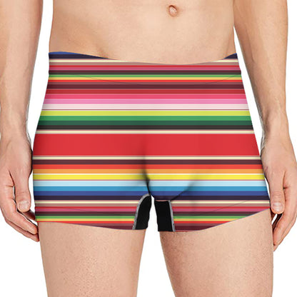 Ethnic Mexican Blanket Stripe Print Men's Boxer Briefs