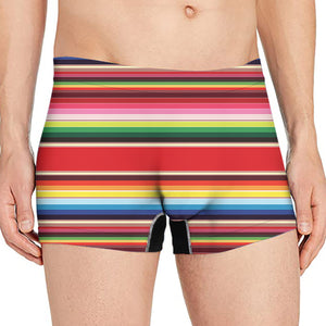 Ethnic Mexican Blanket Stripe Print Men's Boxer Briefs