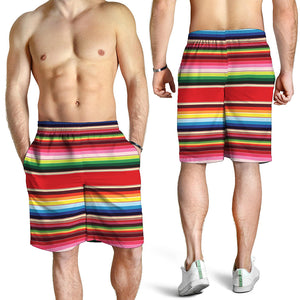 Ethnic Mexican Blanket Stripe Print Men's Shorts