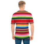 Ethnic Mexican Blanket Stripe Print Men's T-Shirt