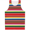 Ethnic Mexican Blanket Stripe Print Men's Tank Top