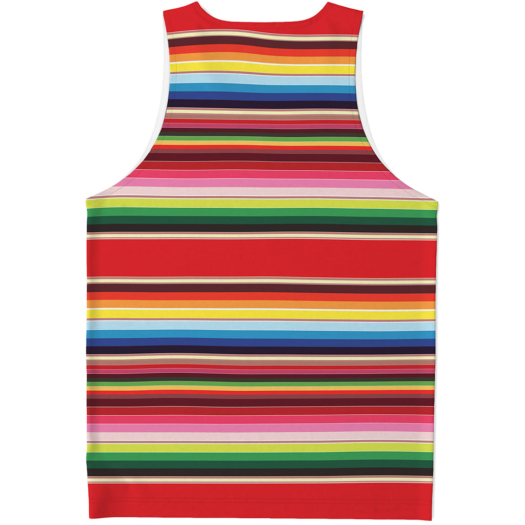 Ethnic Mexican Blanket Stripe Print Men's Tank Top