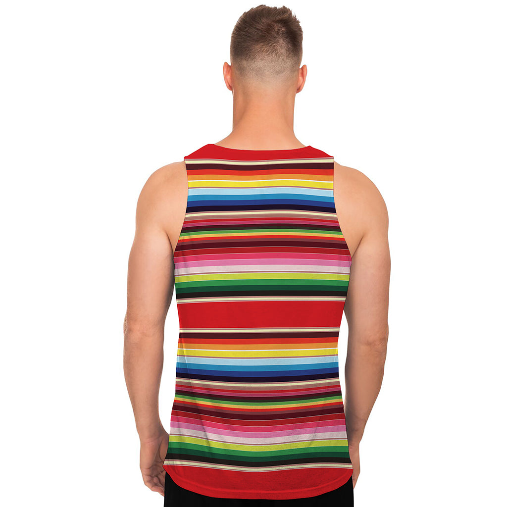 Ethnic Mexican Blanket Stripe Print Men's Tank Top