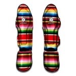 Ethnic Mexican Blanket Stripe Print Muay Thai Shin Guard