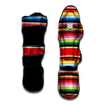 Ethnic Mexican Blanket Stripe Print Muay Thai Shin Guard