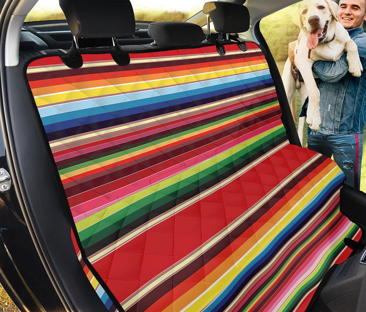 Ethnic Mexican Blanket Stripe Print Pet Car Back Seat Cover