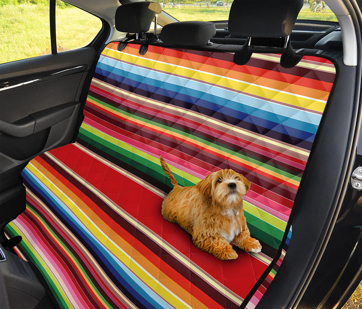 Ethnic Mexican Blanket Stripe Print Pet Car Back Seat Cover