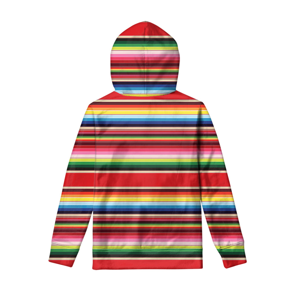 Ethnic Mexican Blanket Stripe Print Pullover Hoodie