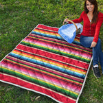 Ethnic Mexican Blanket Stripe Print Quilt
