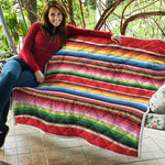 Ethnic Mexican Blanket Stripe Print Quilt