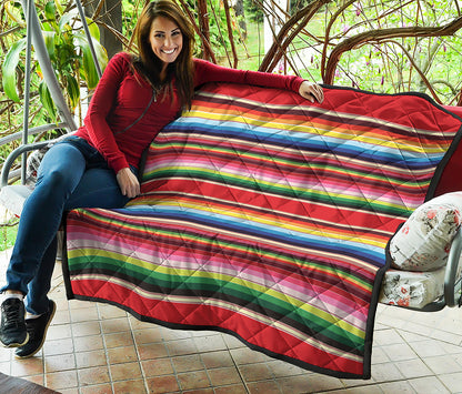Ethnic Mexican Blanket Stripe Print Quilt
