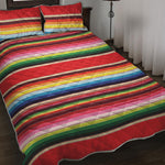 Ethnic Mexican Blanket Stripe Print Quilt Bed Set