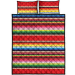 Ethnic Mexican Blanket Stripe Print Quilt Bed Set