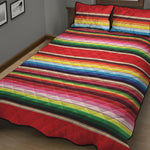 Ethnic Mexican Blanket Stripe Print Quilt Bed Set