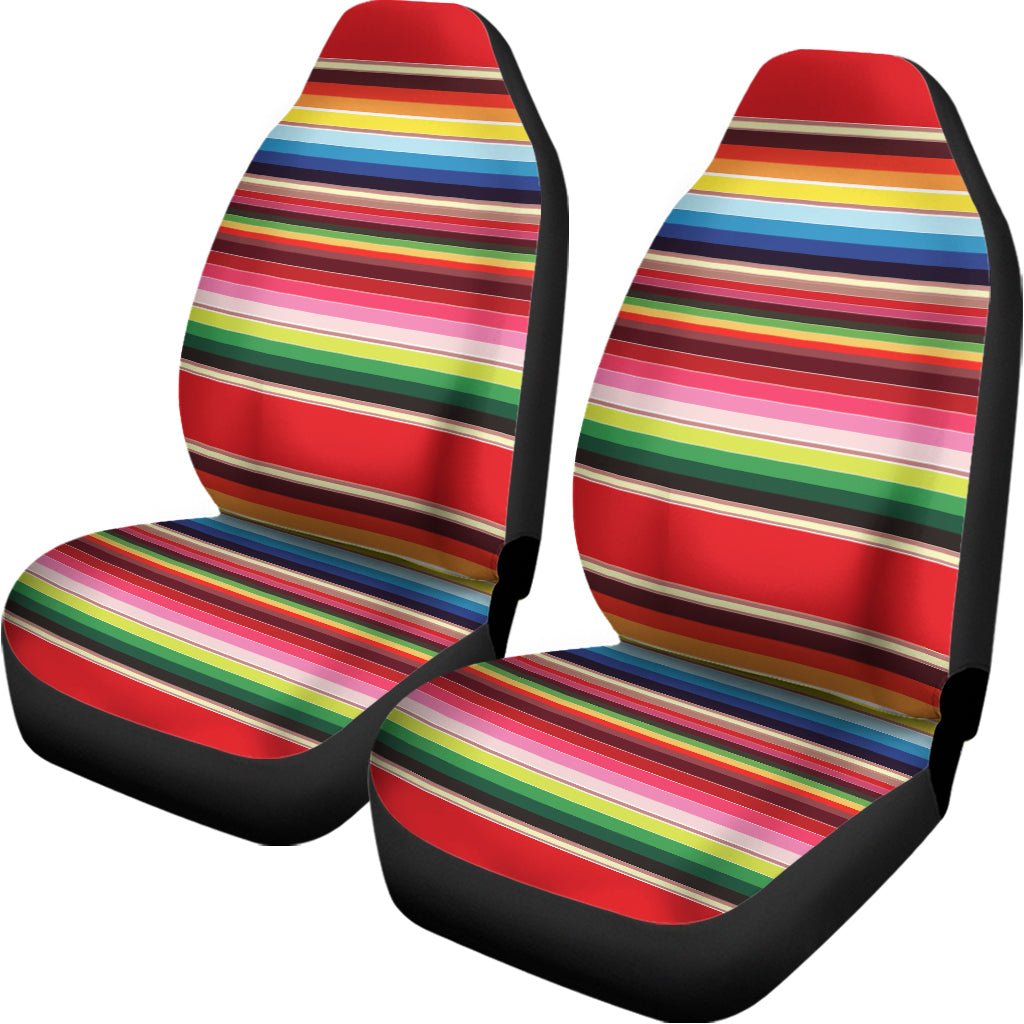 Ethnic Mexican Blanket Stripe Print Universal Fit Car Seat Covers