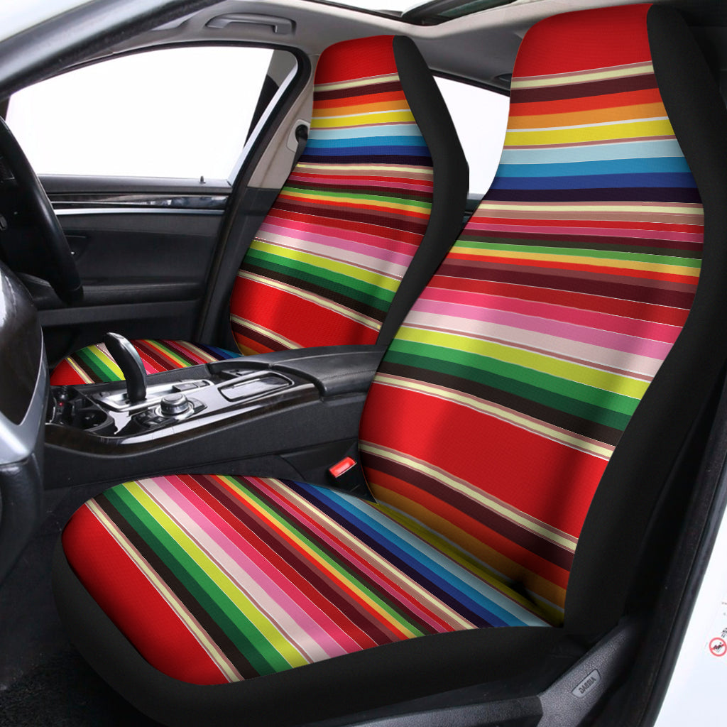 Ethnic Mexican Blanket Stripe Print Universal Fit Car Seat Covers