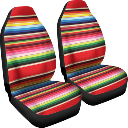 Ethnic Mexican Blanket Stripe Print Universal Fit Car Seat Covers