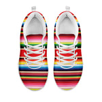 Ethnic Mexican Blanket Stripe Print White Sneakers