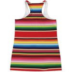 Ethnic Mexican Blanket Stripe Print Women's Racerback Tank Top